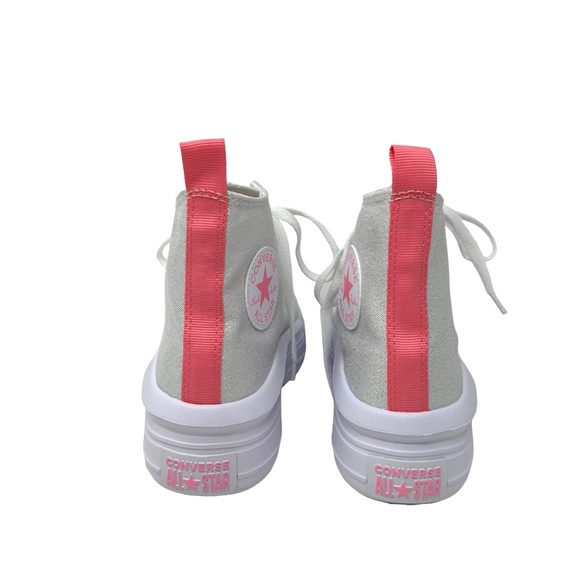 Converse Chuck Taylor Move Platform Shoes Women Kids Canvas Silver Pink A06332C - Picture 4 of 8